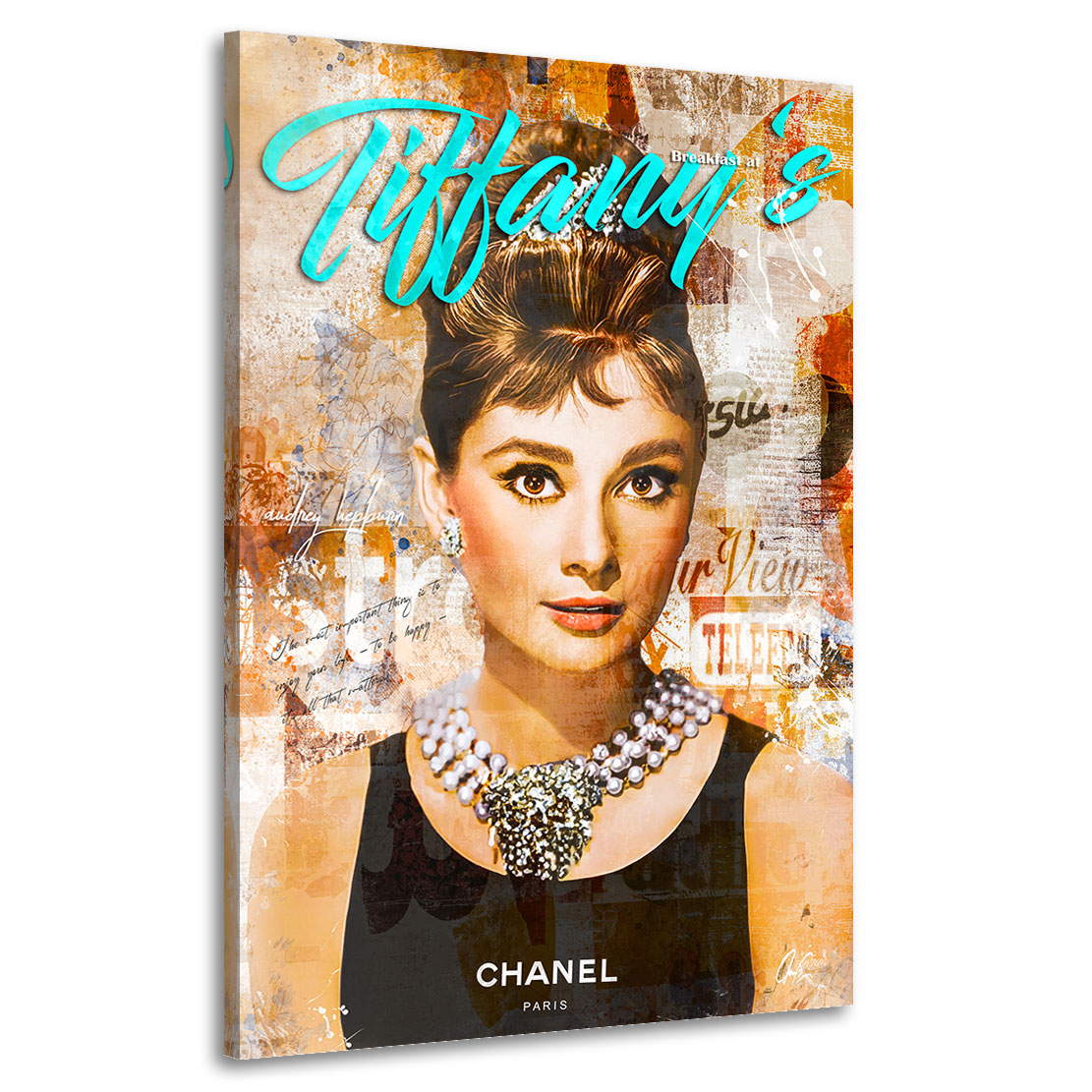 Wandbild Audrey Hepburn Tiffany Retro