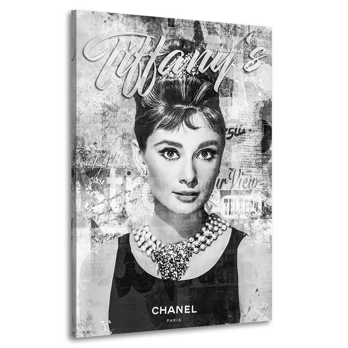 Wandbild Audrey Hepburn Tiffany Black & White