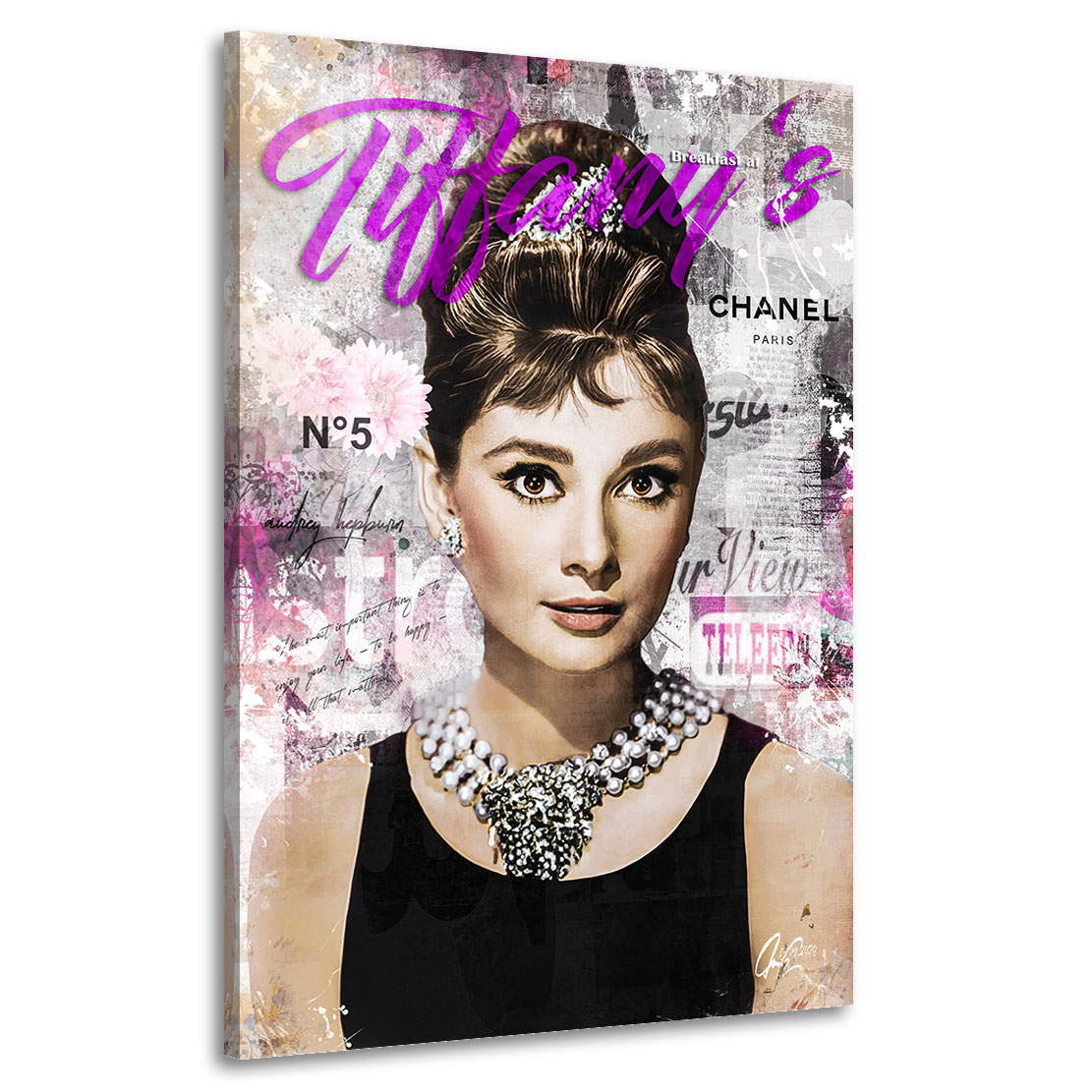 Wandbild Audrey Hepburn Tiffany