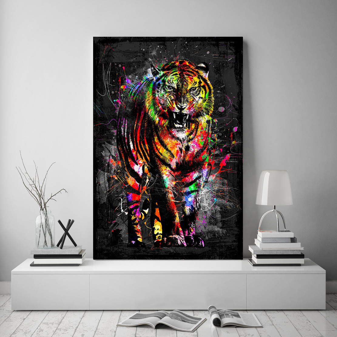 Wandbild Leinwandbild Tiger abstrakt