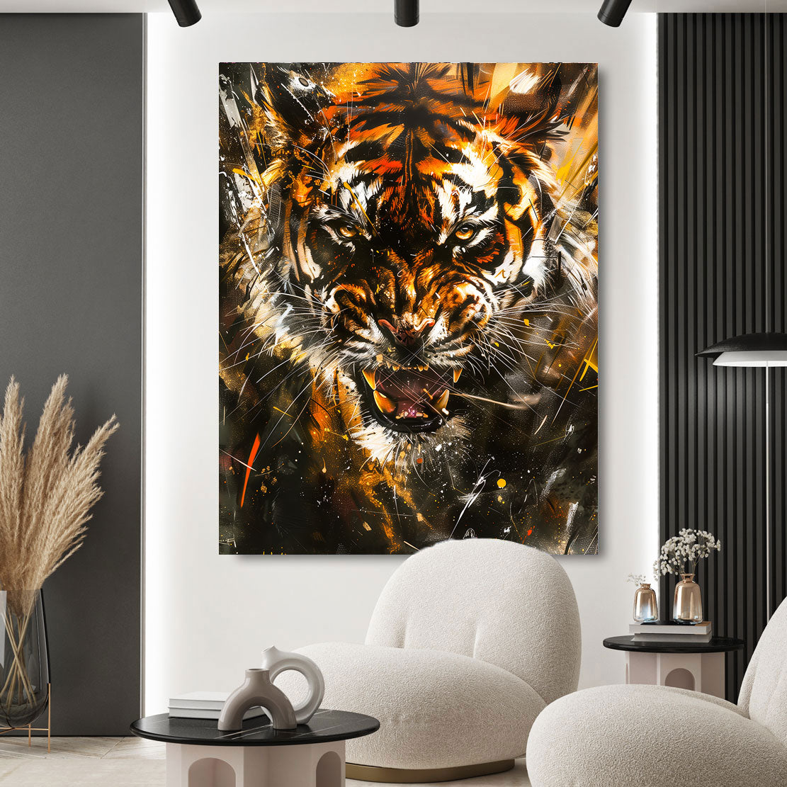 Wandbild Tiger Abstrakt