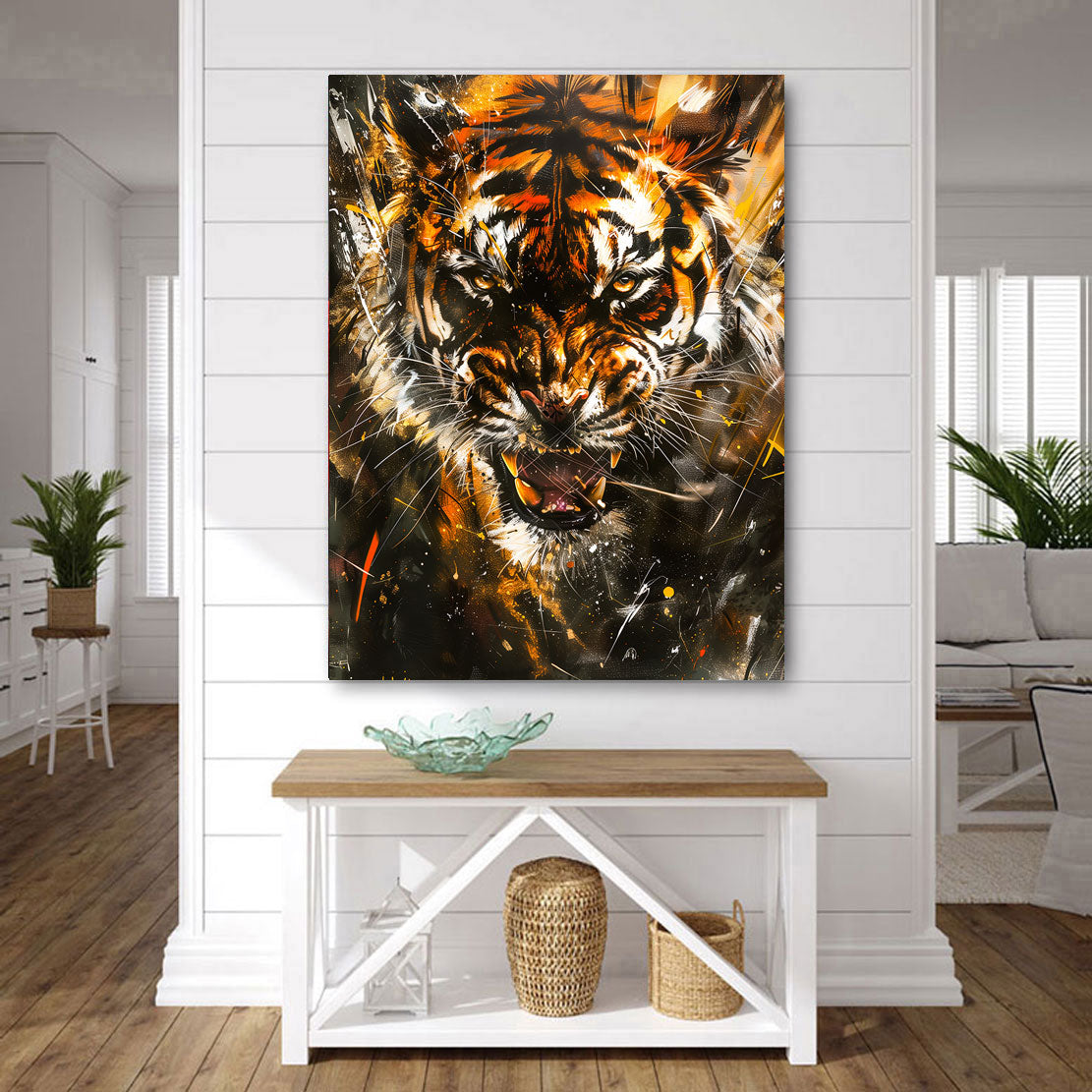 Wandbild Tiger Abstrakt
