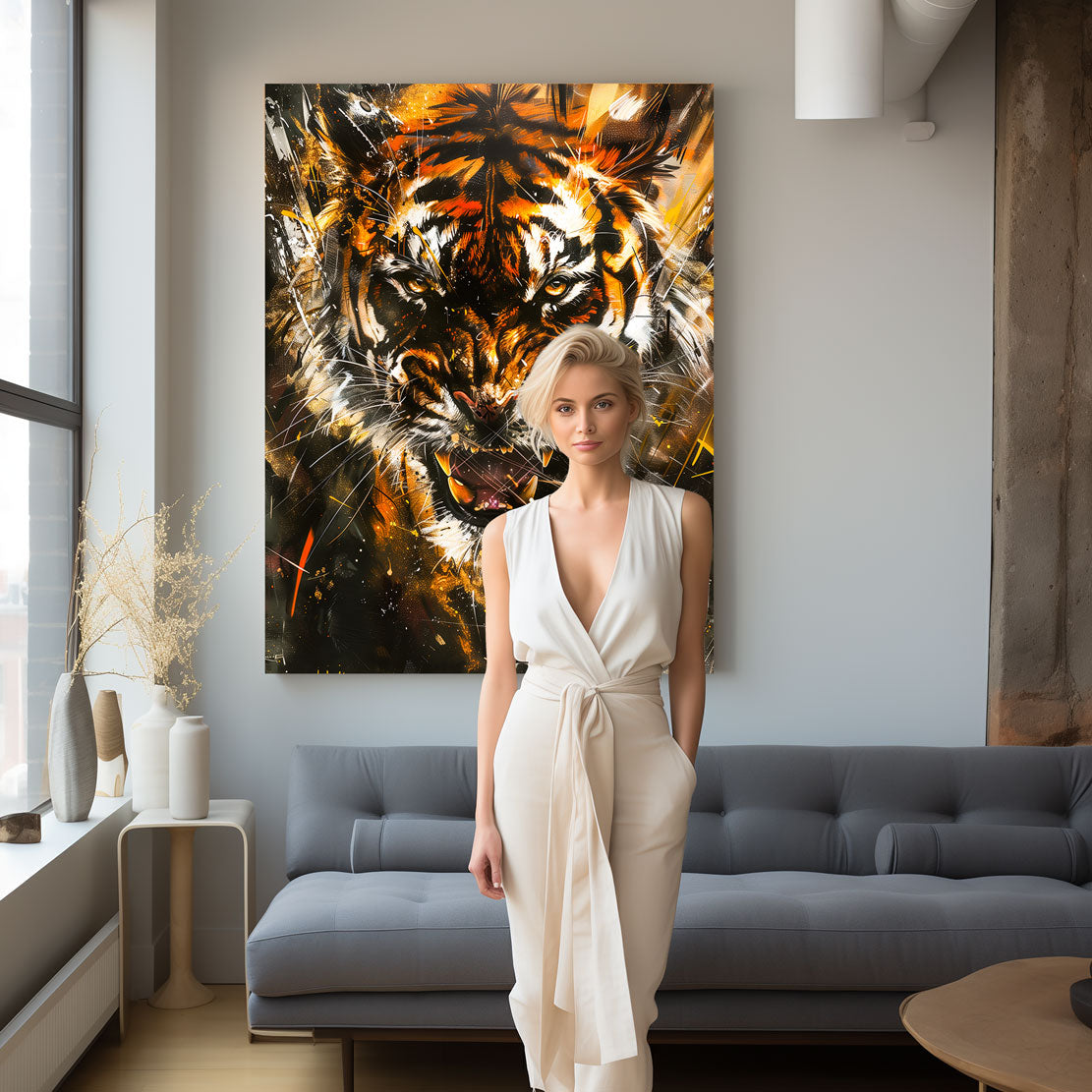 Wandbild Tiger Abstrakt