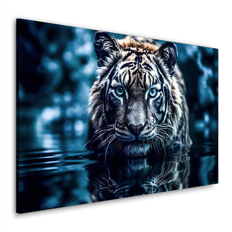 Tier Wandbild Tiger im Wasser