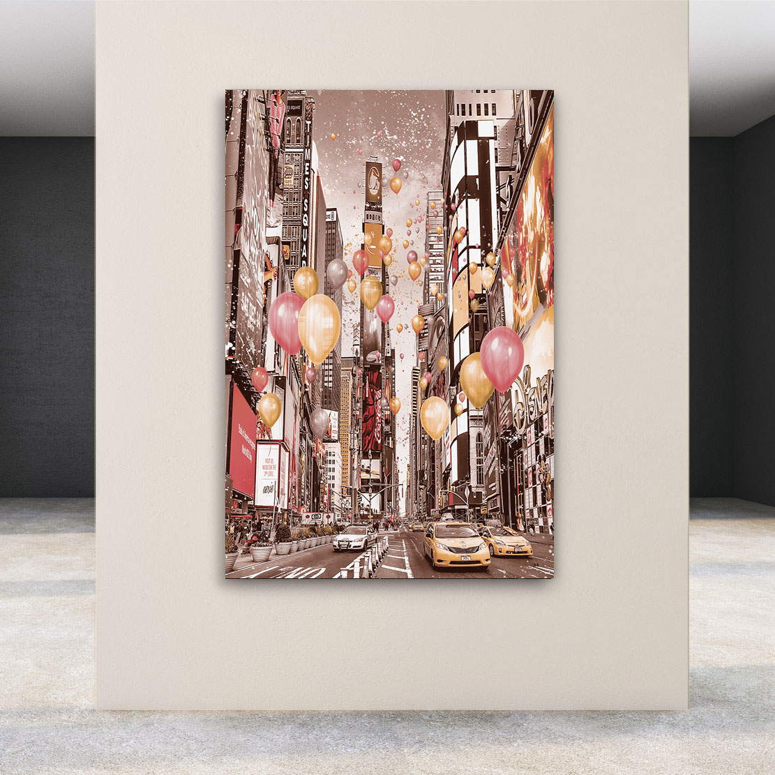 Wandbild Leinwandbild New York Times Square Balloon Vintage