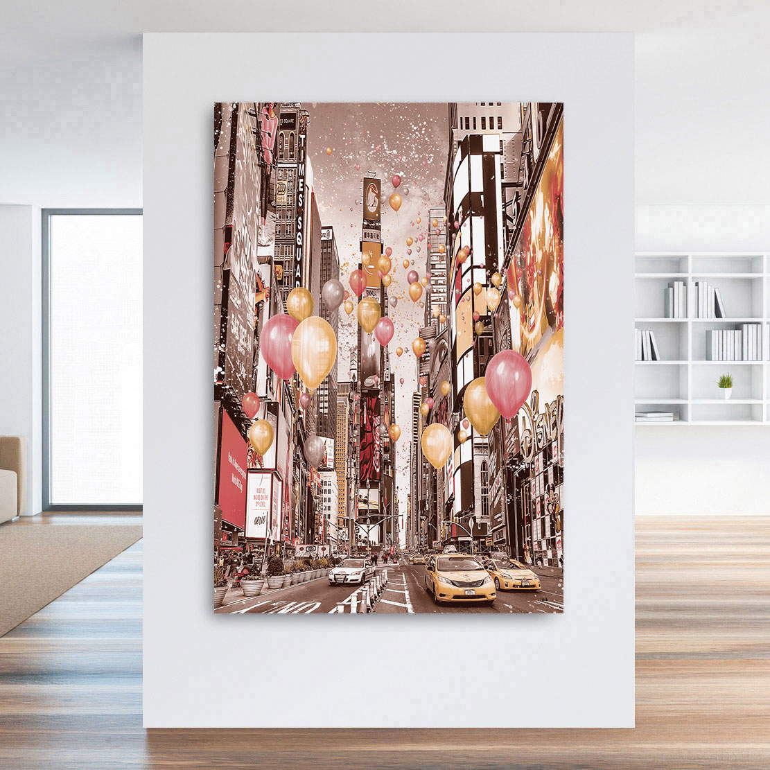 Wandbild Leinwandbild New York Times Square Balloon Vintage