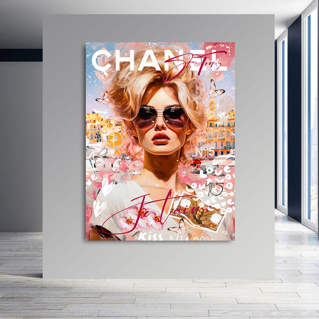 Pop Art Wandbild Brigitte Saint Tropez Summer