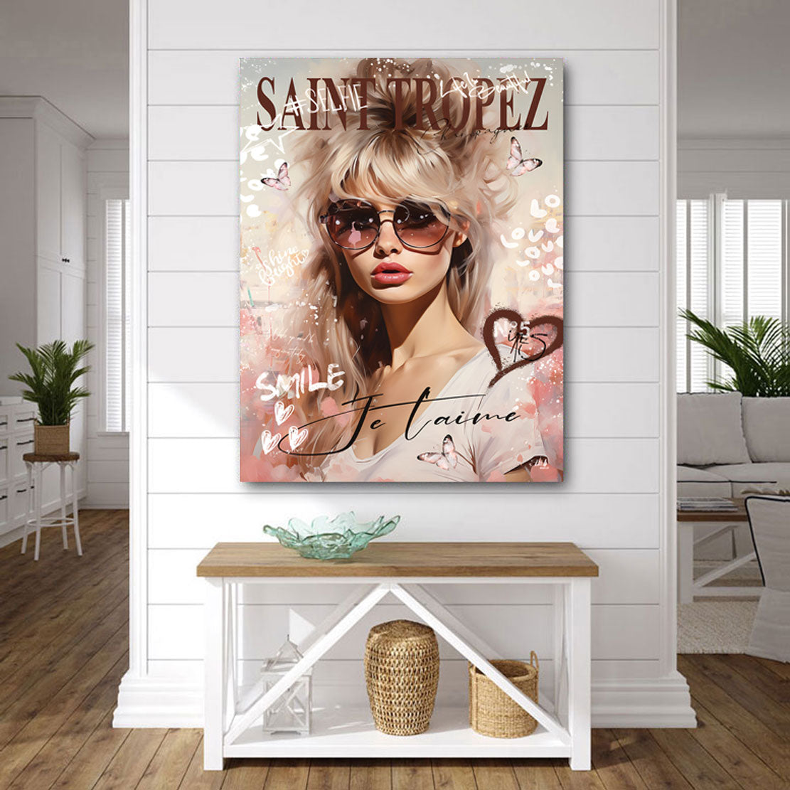 Pop Art Wandbild Brigitte Saint Tropez Smile