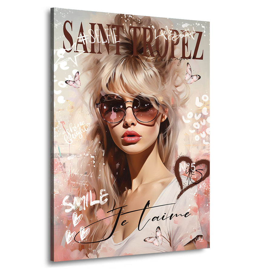Pop Art Wandbild Brigitte Saint Tropez Smile