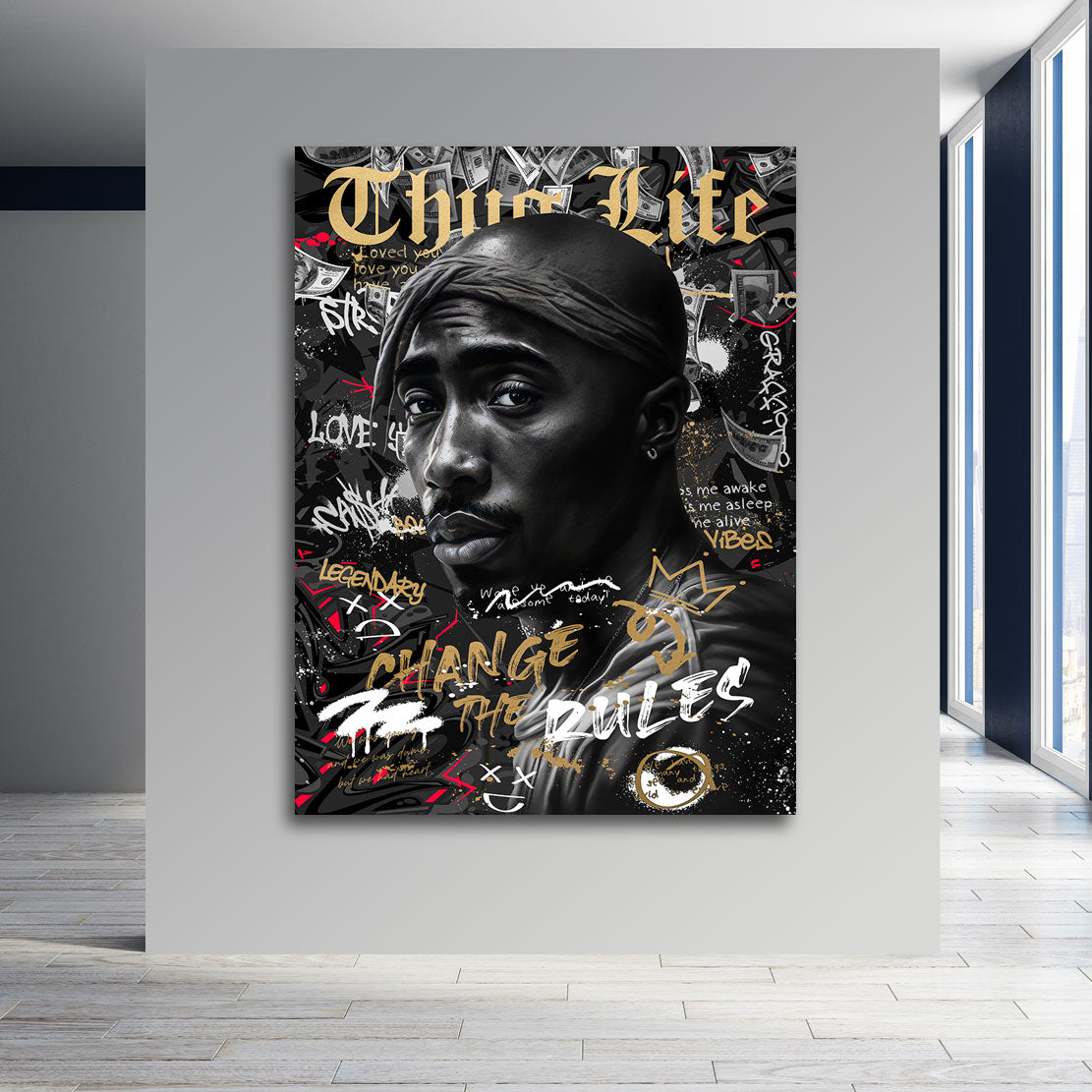 Lifestyle Leinwandbild Tupac Thug Live