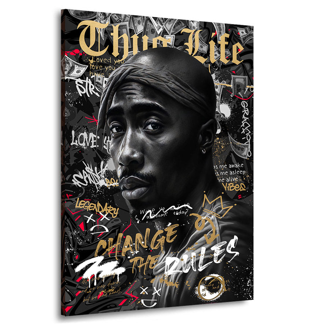 Lifestyle Leinwandbild Tupac Thug Live