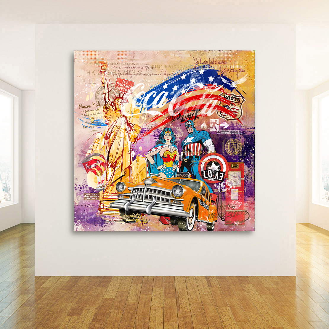 Leinwandbild Amerika im Pop Art Stil