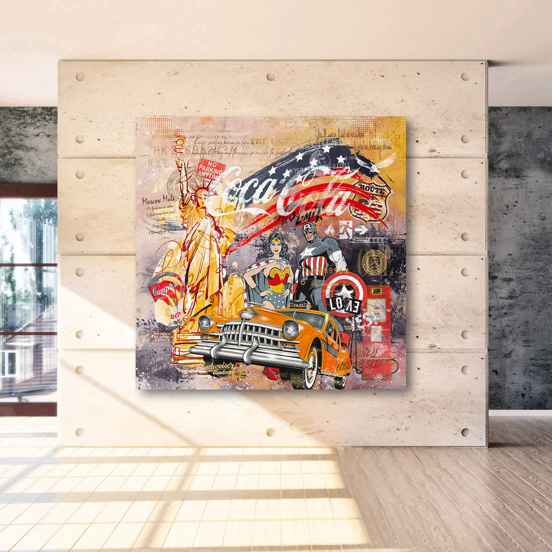Leinwandbild Amerika im Pop Art Retro Stil