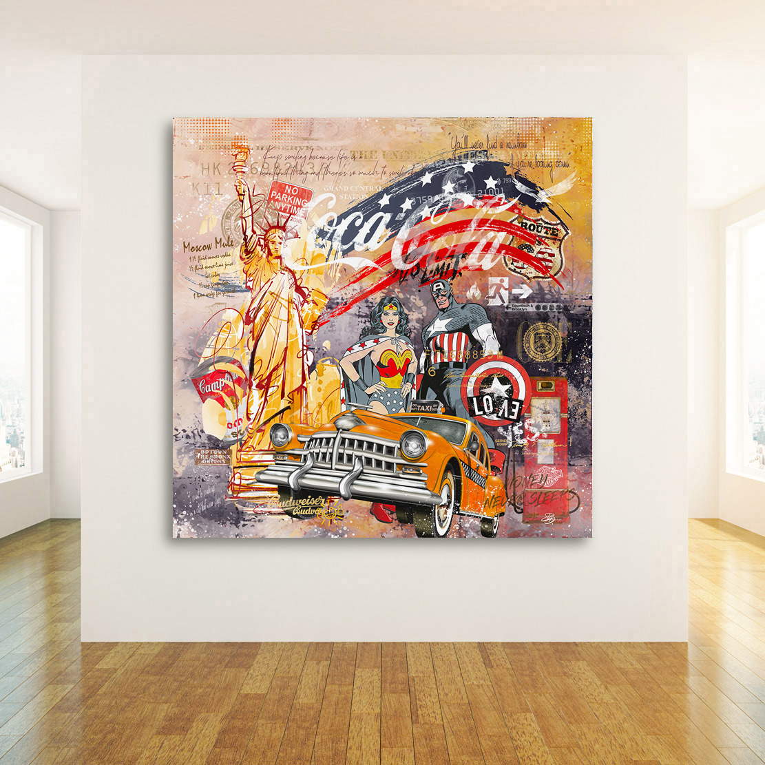 Leinwandbild Amerika im Pop Art Retro Stil