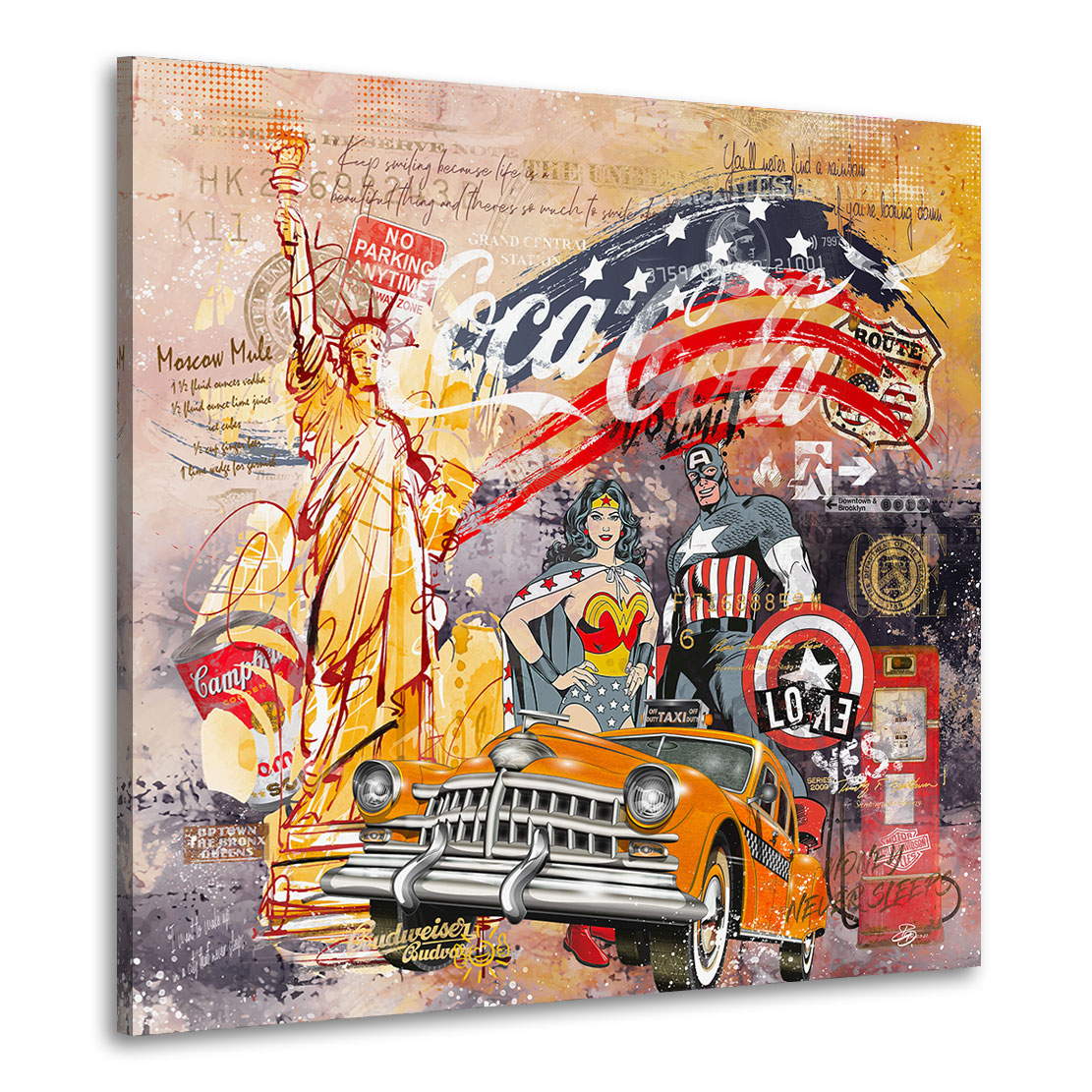 Leinwandbild Amerika im Pop Art Retro Stil