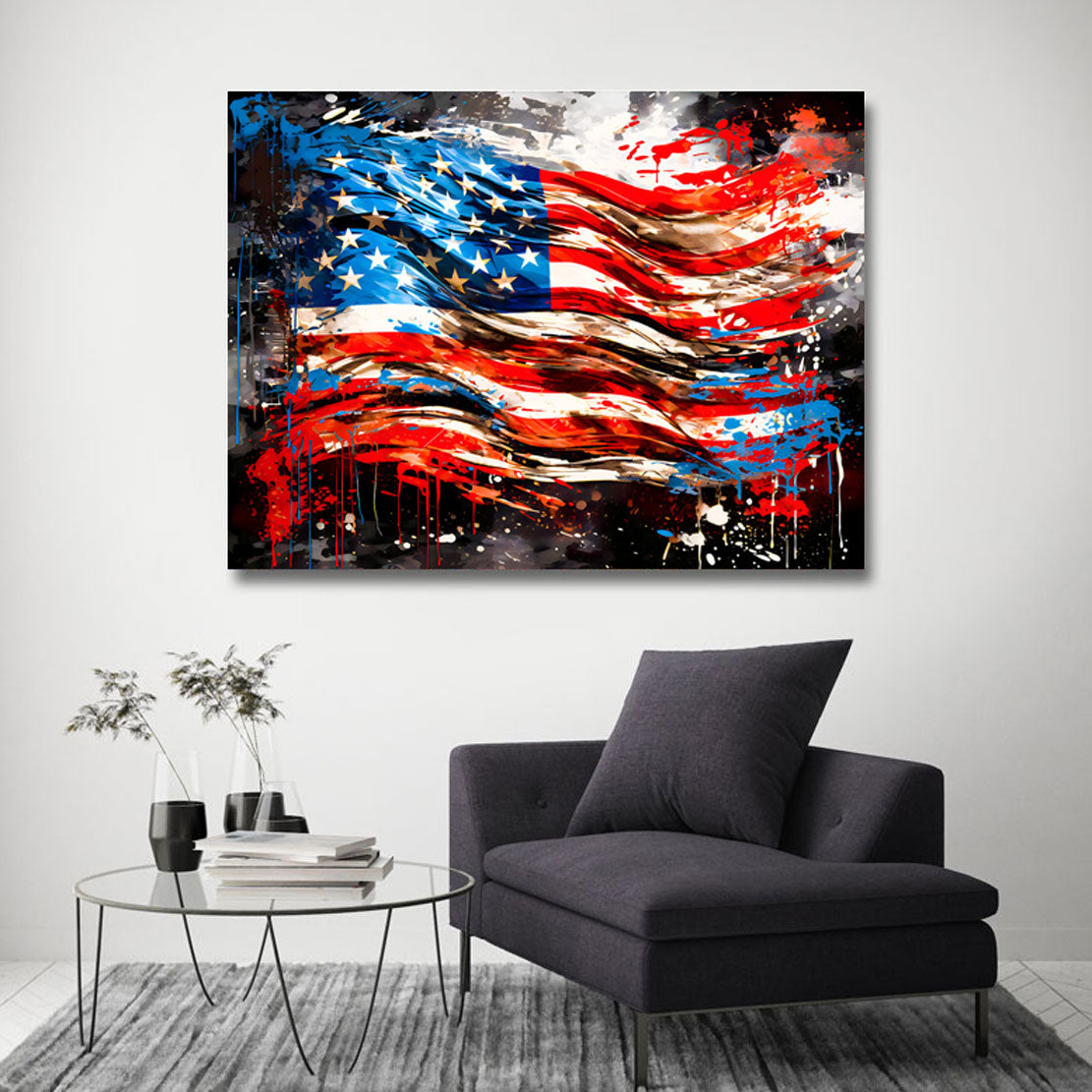 Wandbild USA Flagge