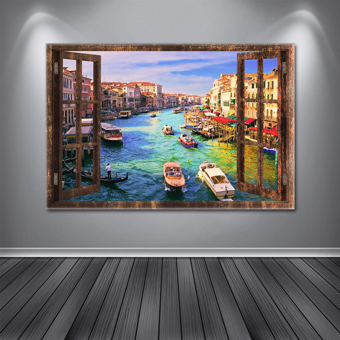 Wandbild Leinwandbild Venedig Fensterblick