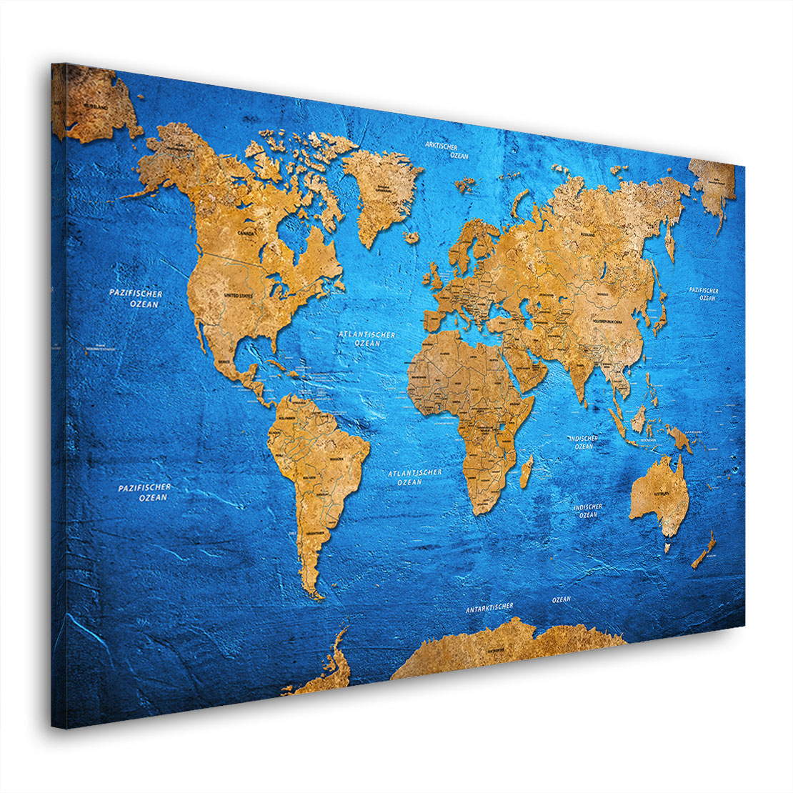Wandbild Leinwandbild Weltkarte Oceanblue