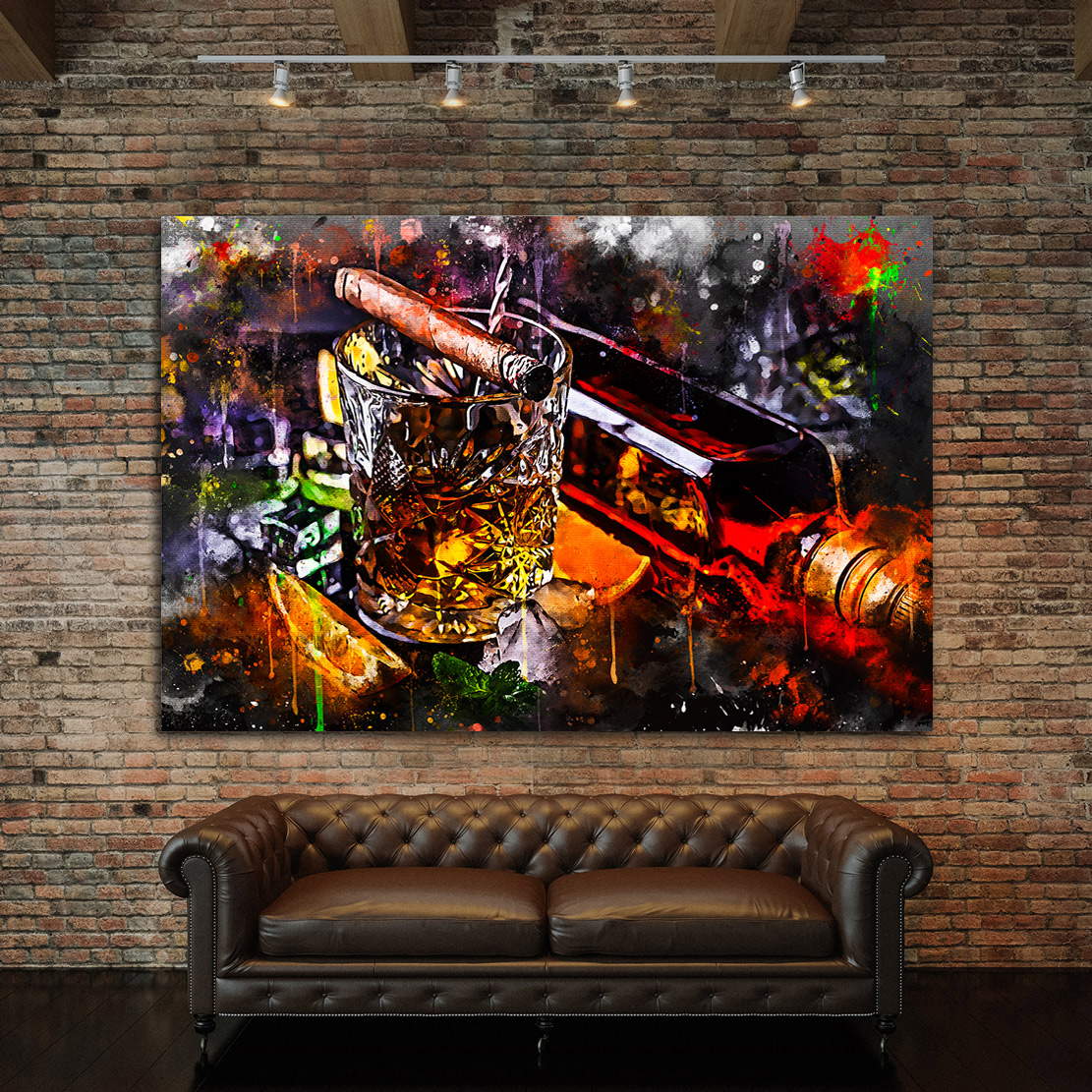 Leinwandbild Whiskey abstrakt