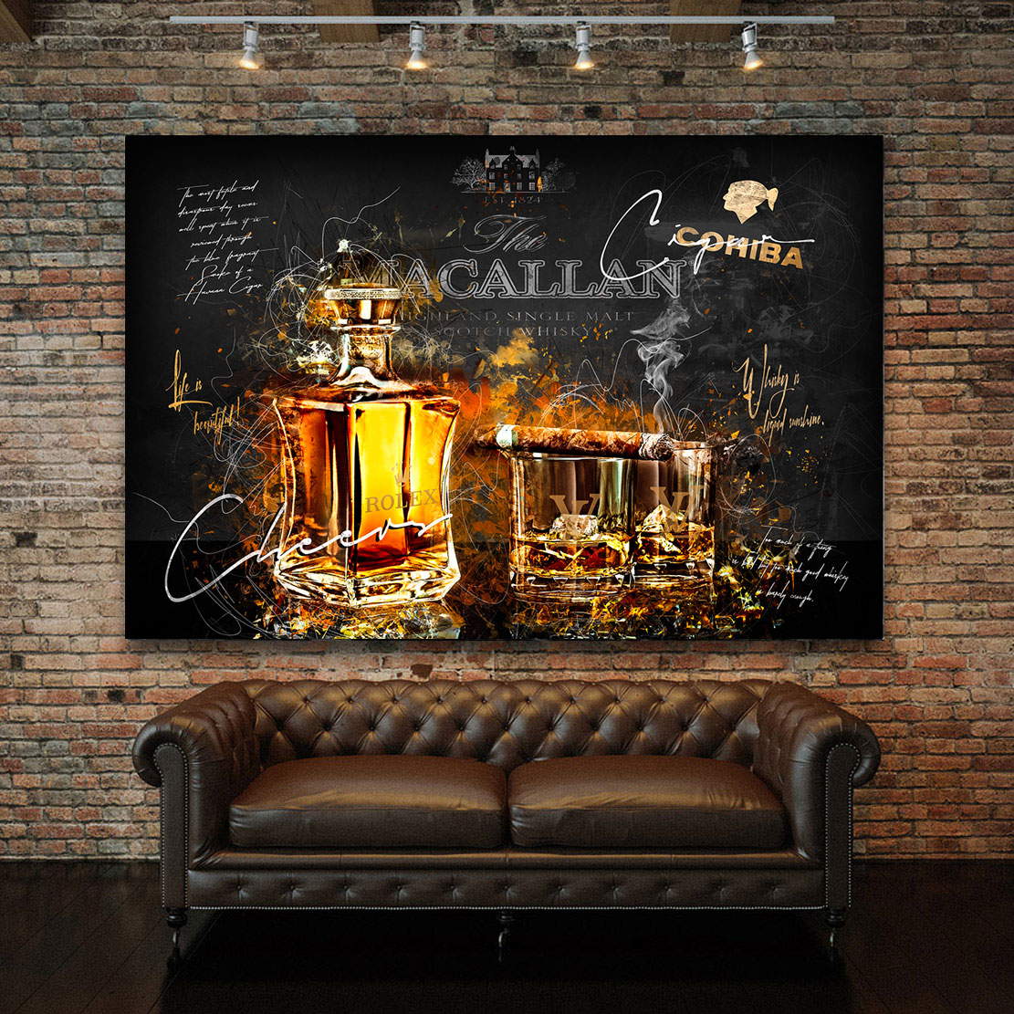 Leinwandbild Whiskey Pop Art Dark Style