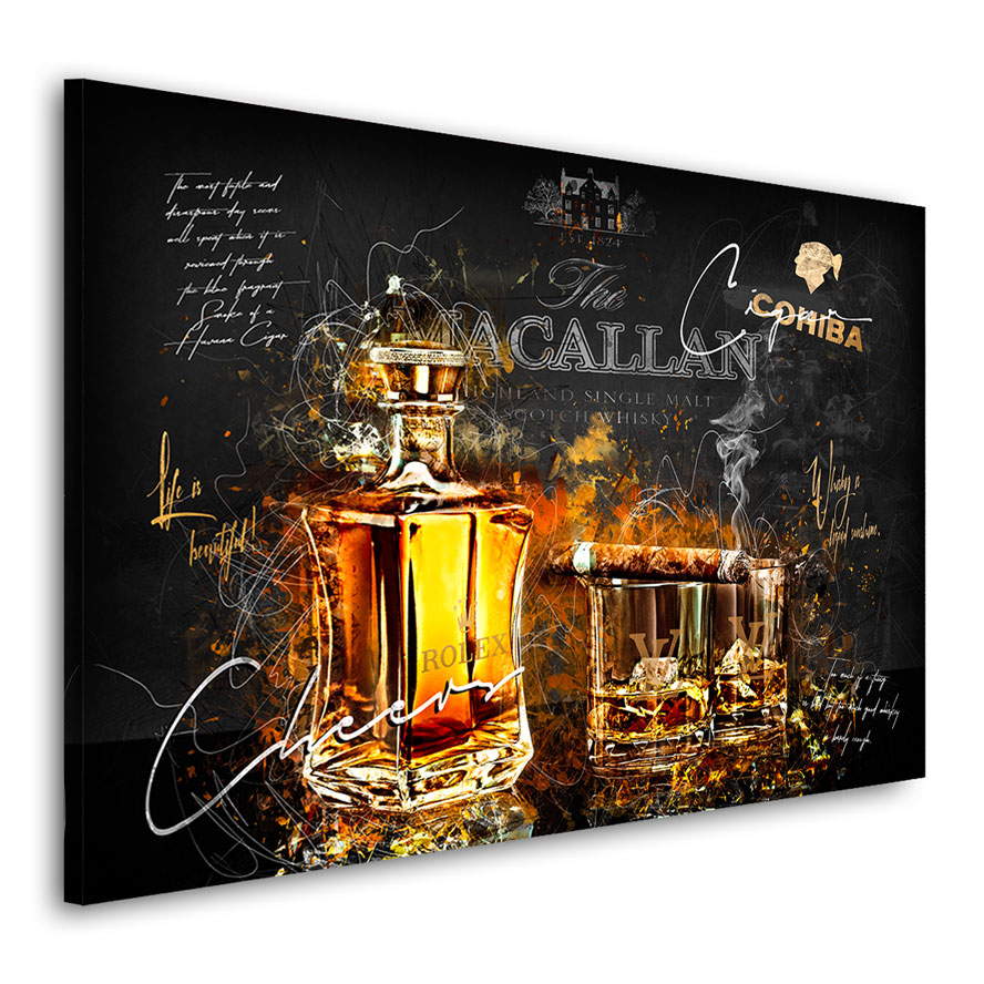 Leinwandbild Whiskey Pop Art Dark Style