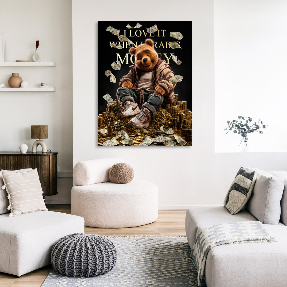 Money Winnie Wandbild