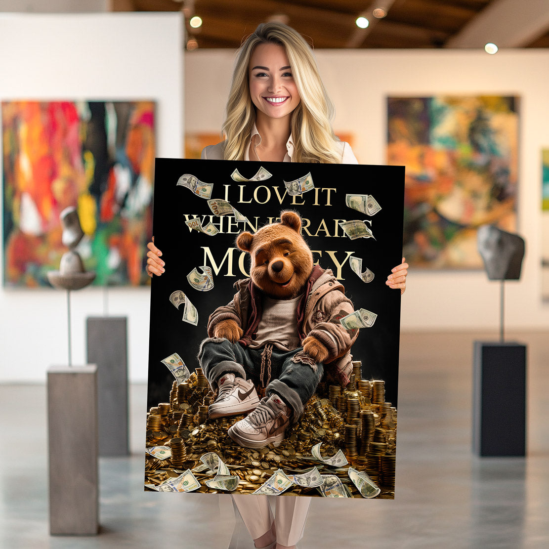 Money Winnie Wandbild