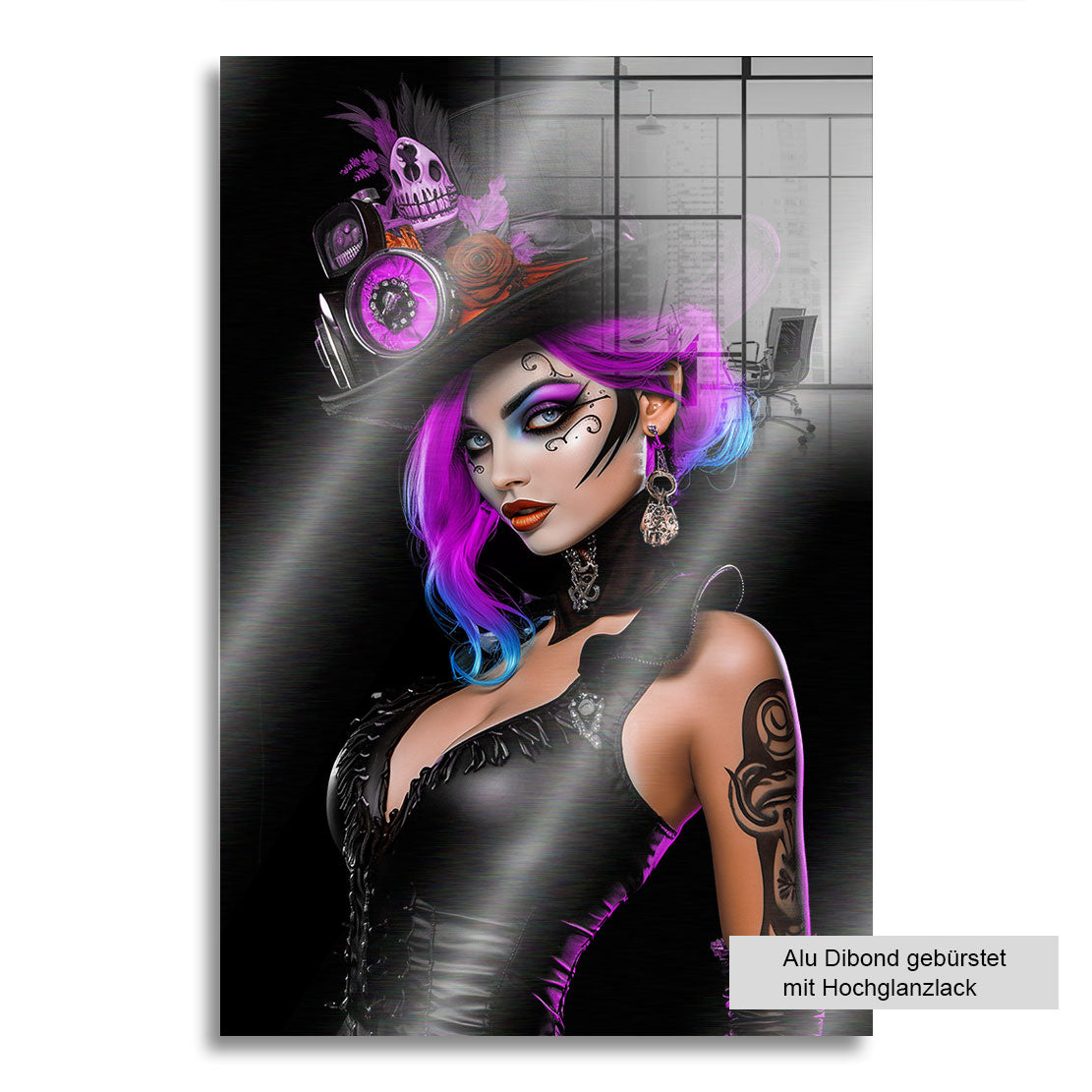 Wandbild Pink Gothic Girl