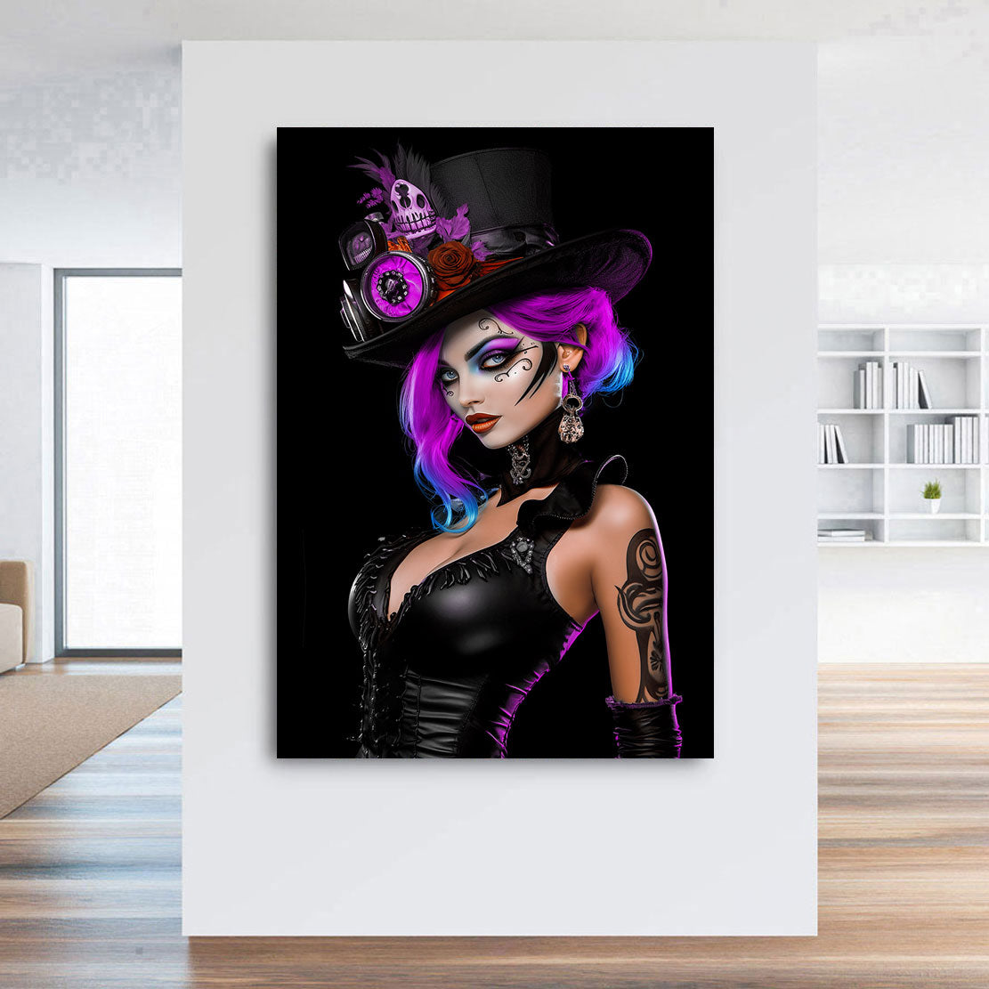 Wandbild Pink Gothic Girl