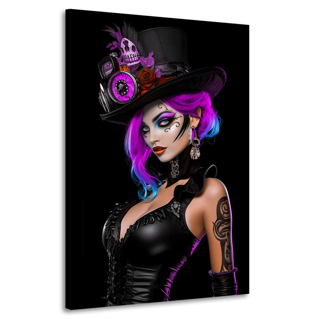 Wandbild Pink Gothic Girl