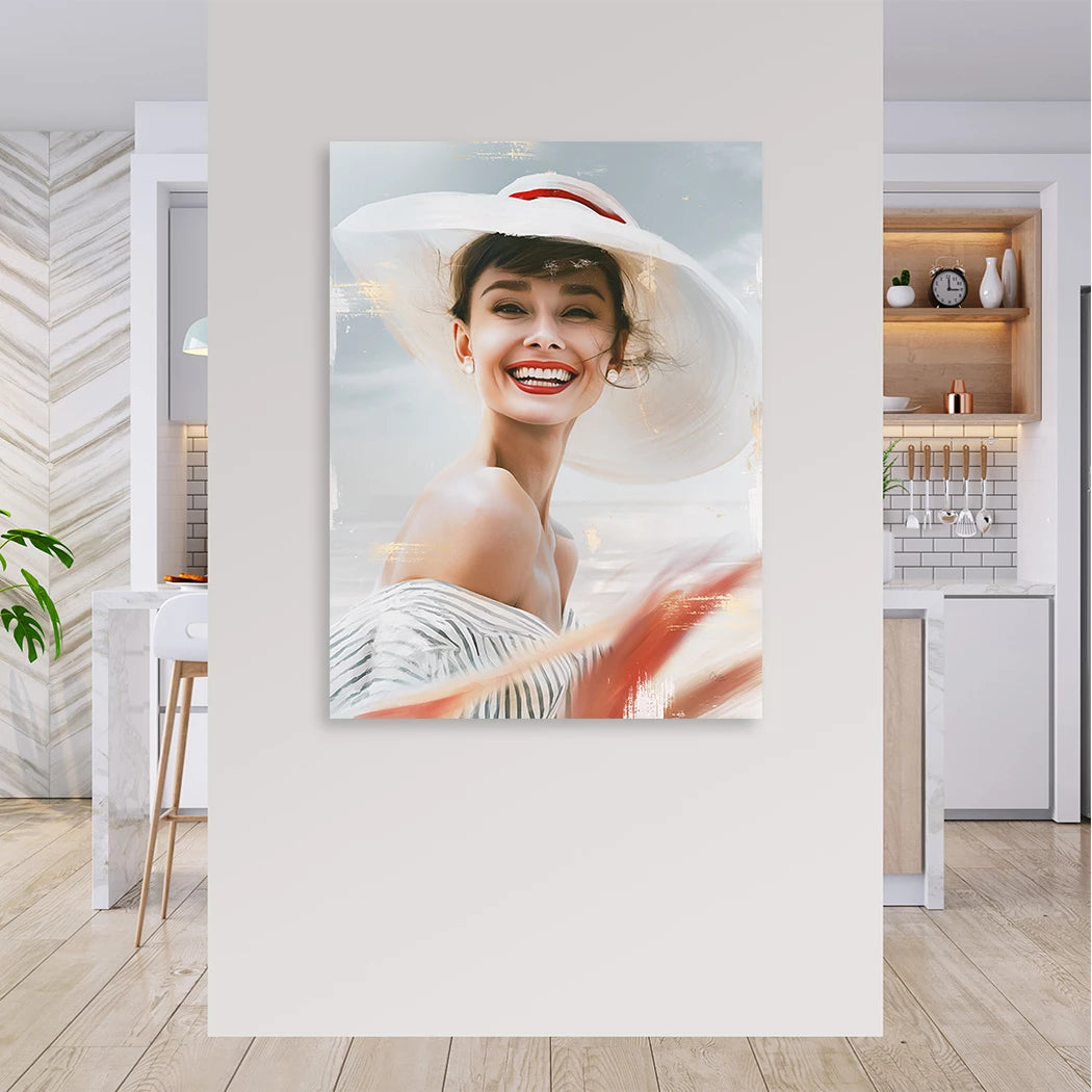 Audrey Hepburn Riviera Wandbild