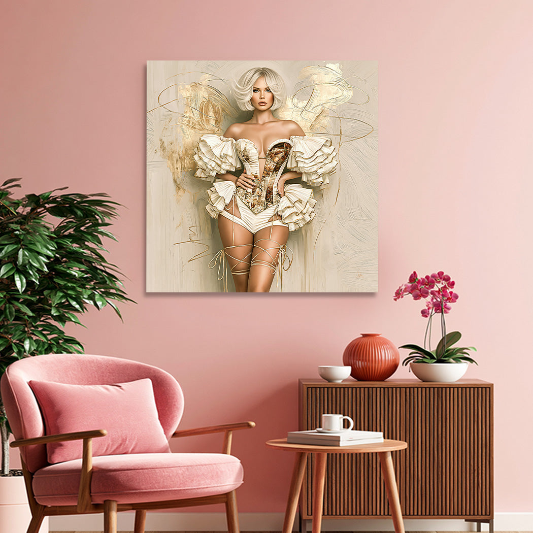 Golden Couture Muse Wandbild