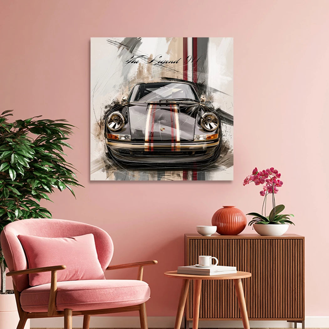 Porsche Blackline Wandbild