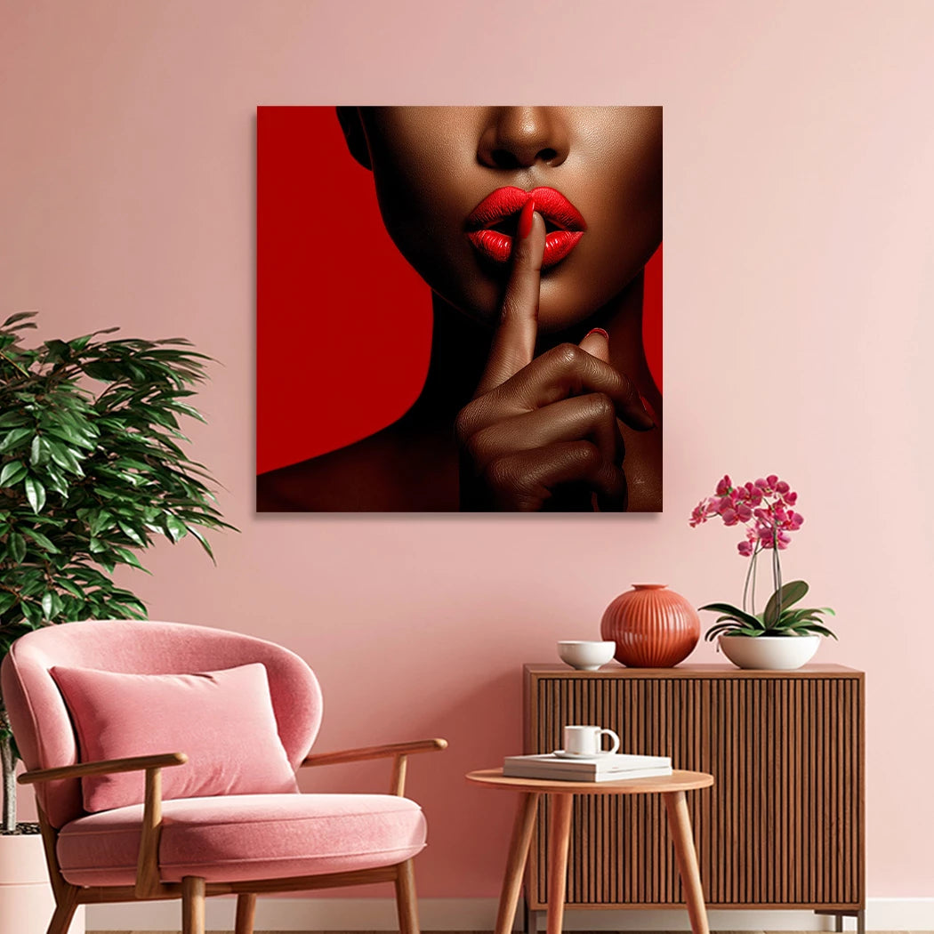 Rote Lippen Wandbild