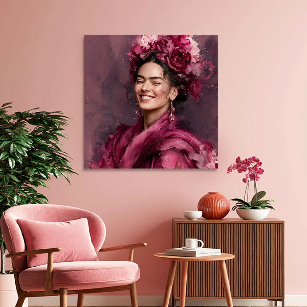 Frida Kahlo Rosé Wandbild