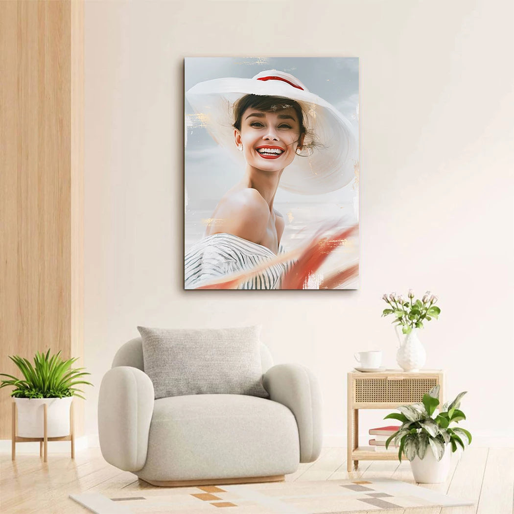 Audrey Hepburn Riviera Wandbild
