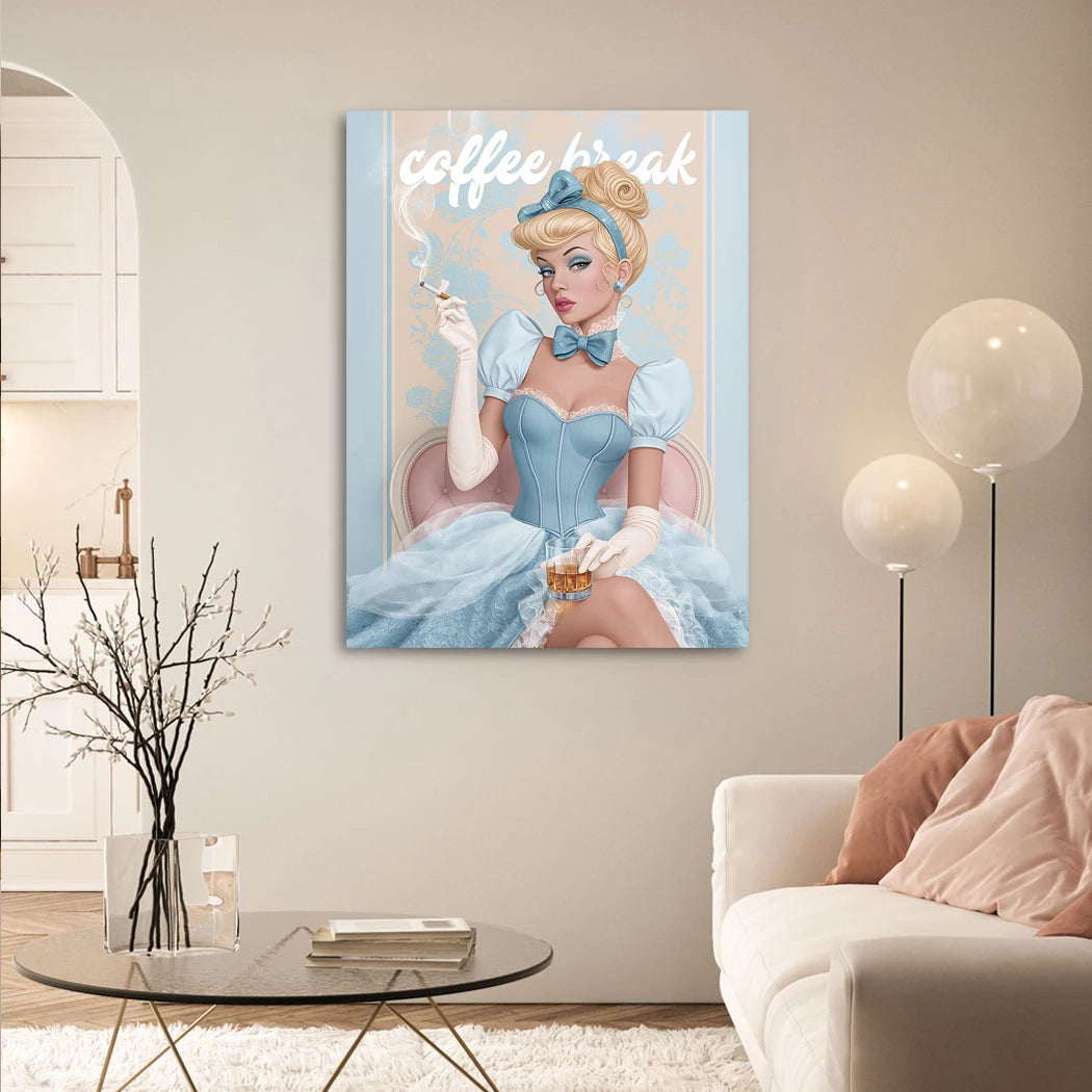 Cinderella Kaffe Pause Wandbild