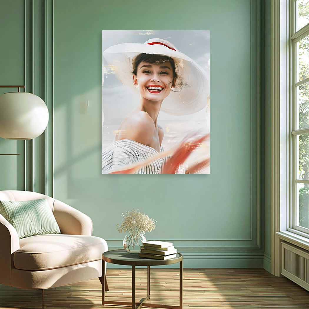 Audrey Hepburn Riviera Wandbild