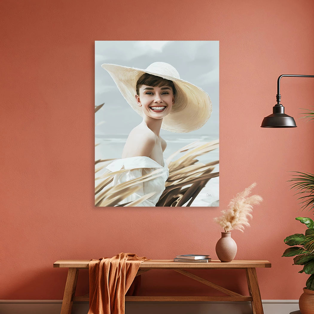 Audrey Hepburn Summer Breeze Wandbild