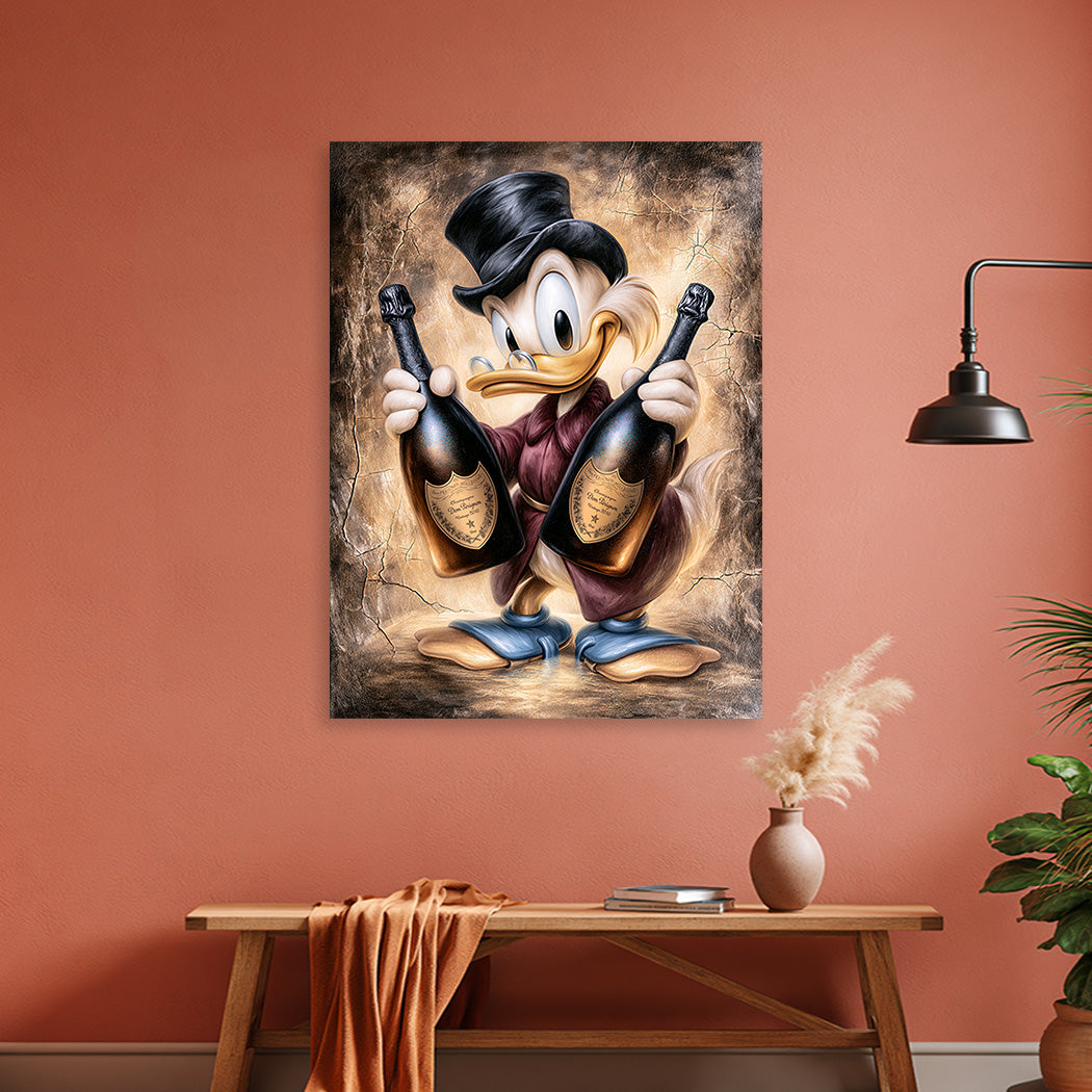 Dagobert Duck Feierlaune Wandbild