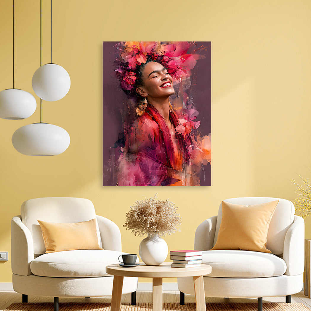 Frida Kahlo Rosenglut Wandbild