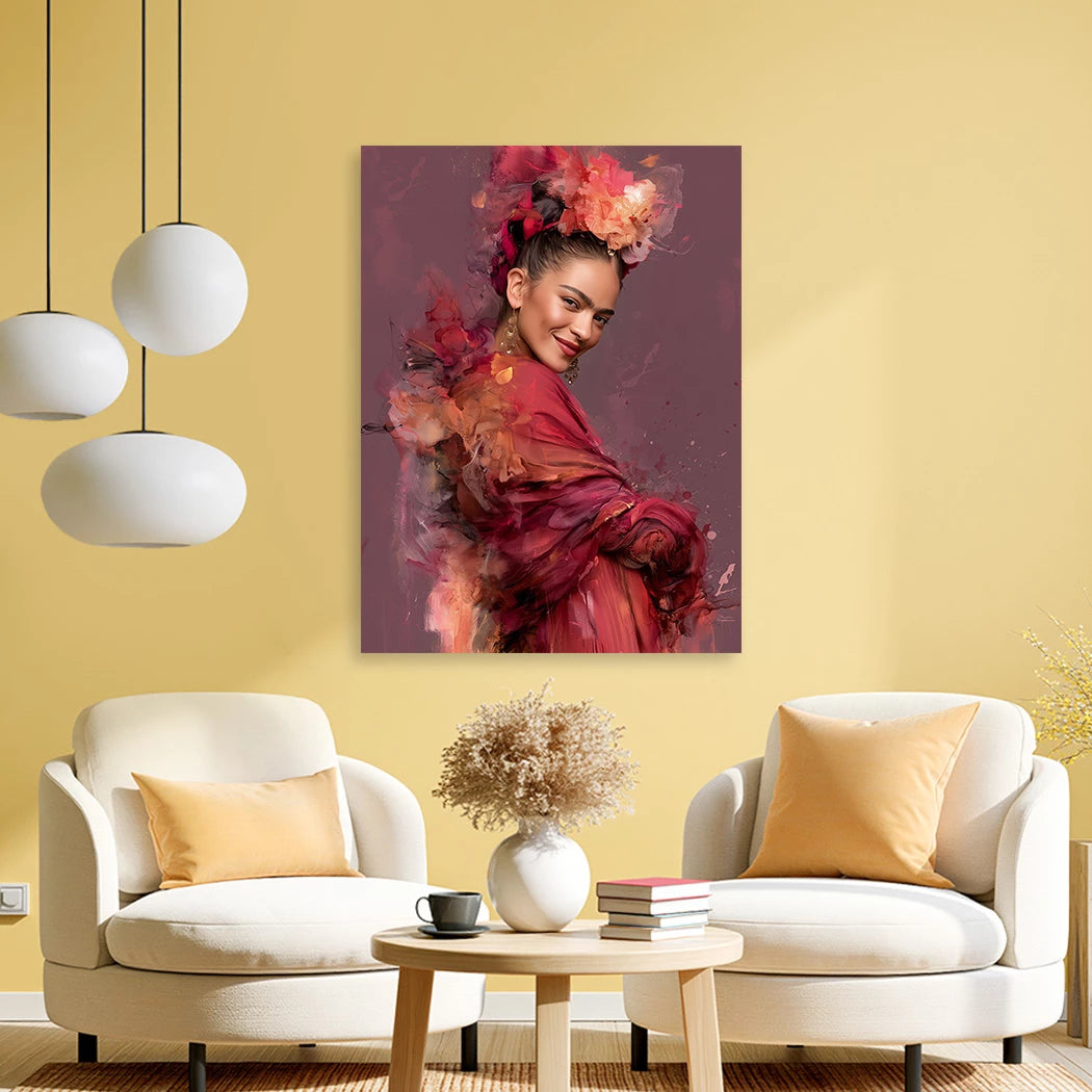 Frida Kahlo Blütenlächeln Wandbild