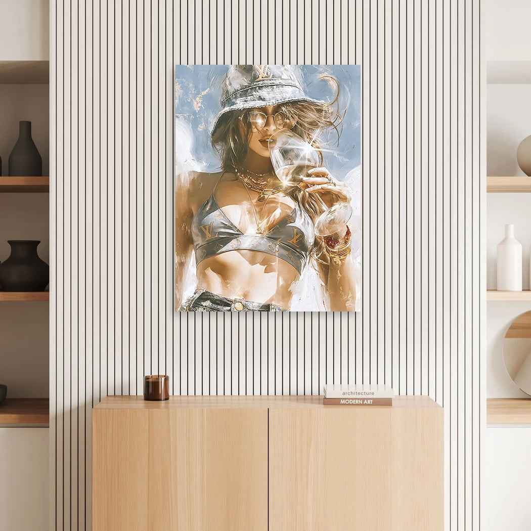 Champagner Muse Wandbild