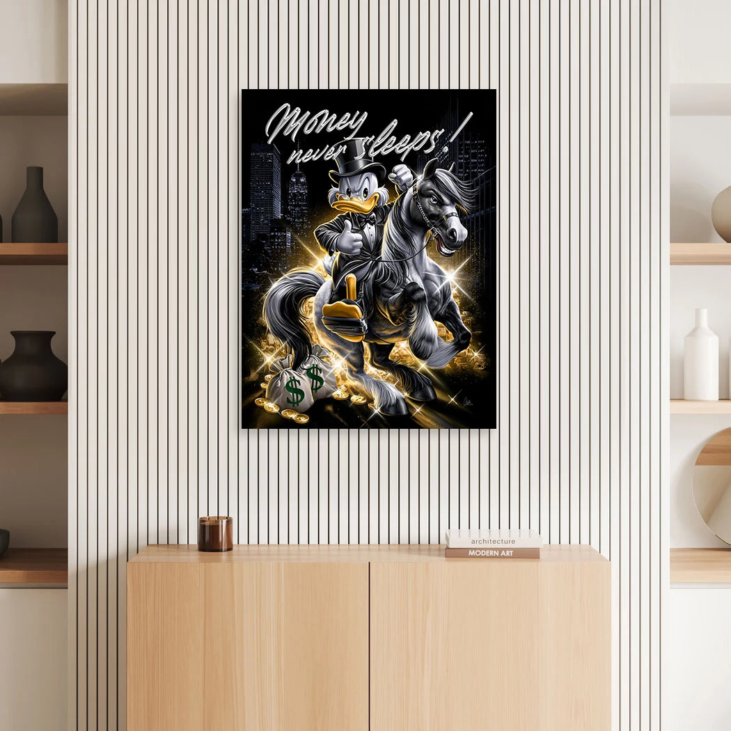 Dagobert Duck Money Ride Wandbild