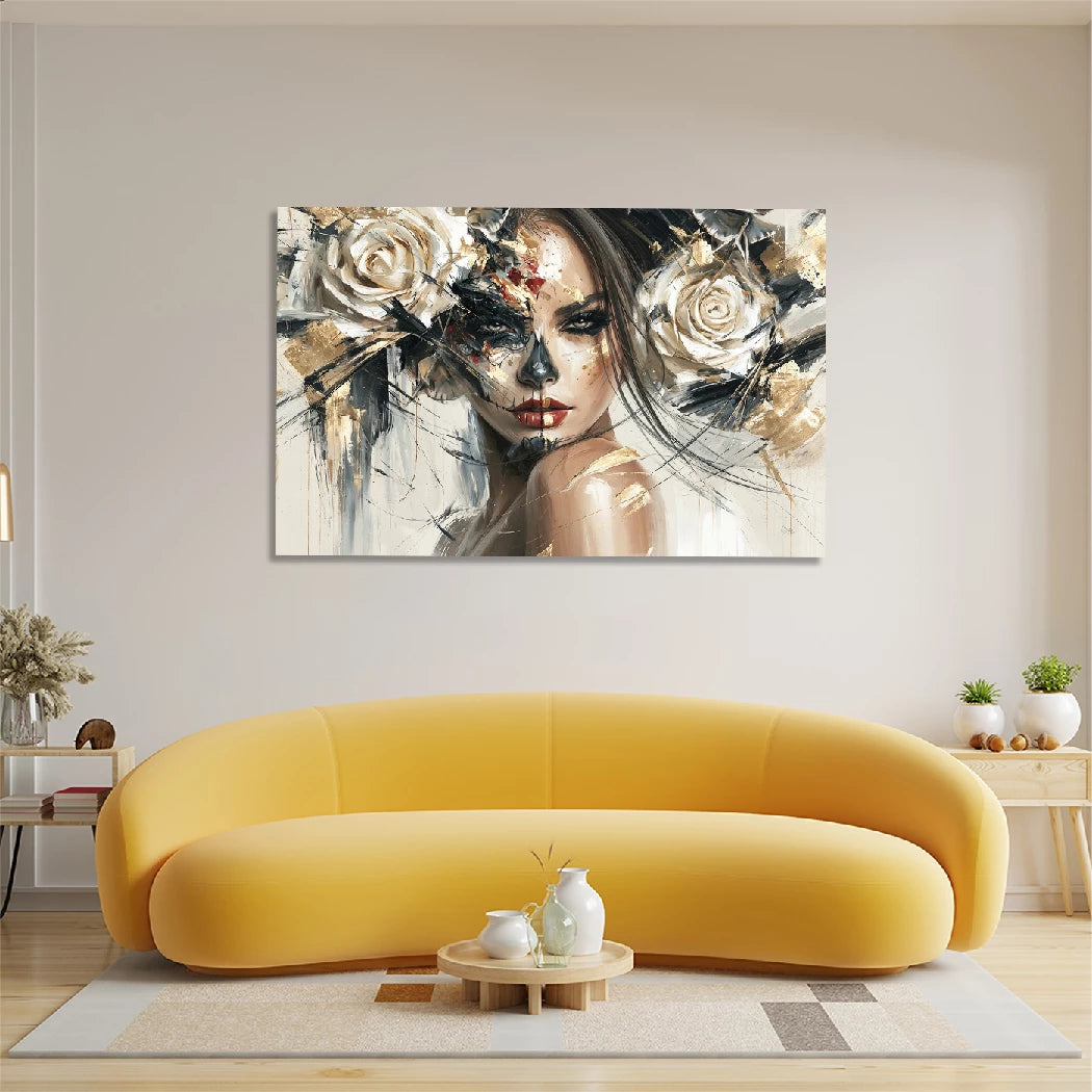 La Catrina Rosengold Wandbild