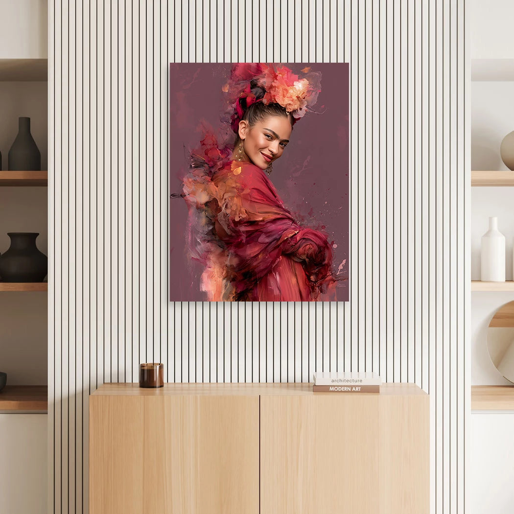 Frida Kahlo Blütenlächeln Wandbild