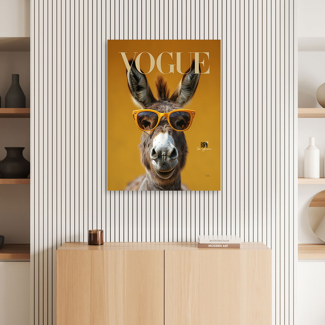 Esel Born to Shine Wandbild
