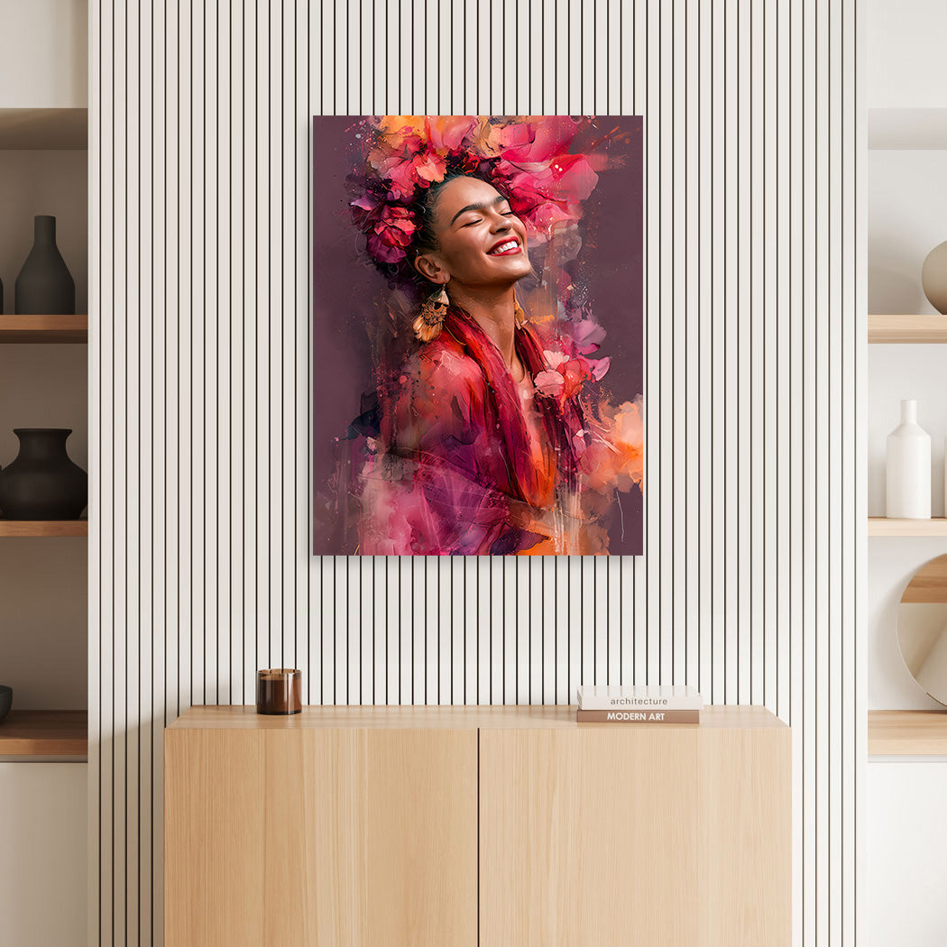 Frida Kahlo Rosenglut Wandbild