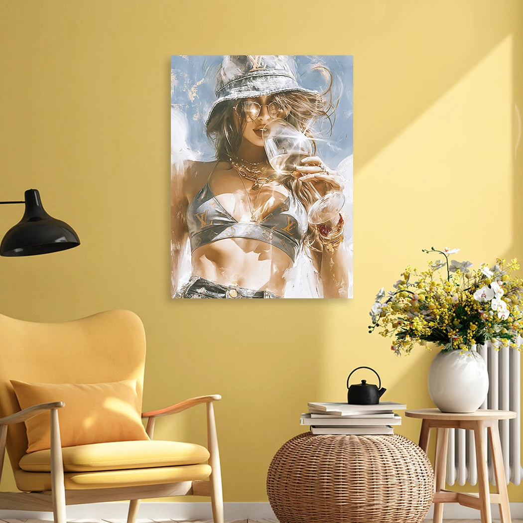 Champagner Muse Wandbild