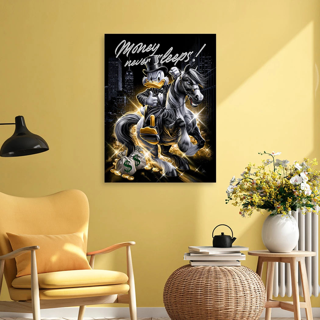 Dagobert Duck Money Ride Wandbild